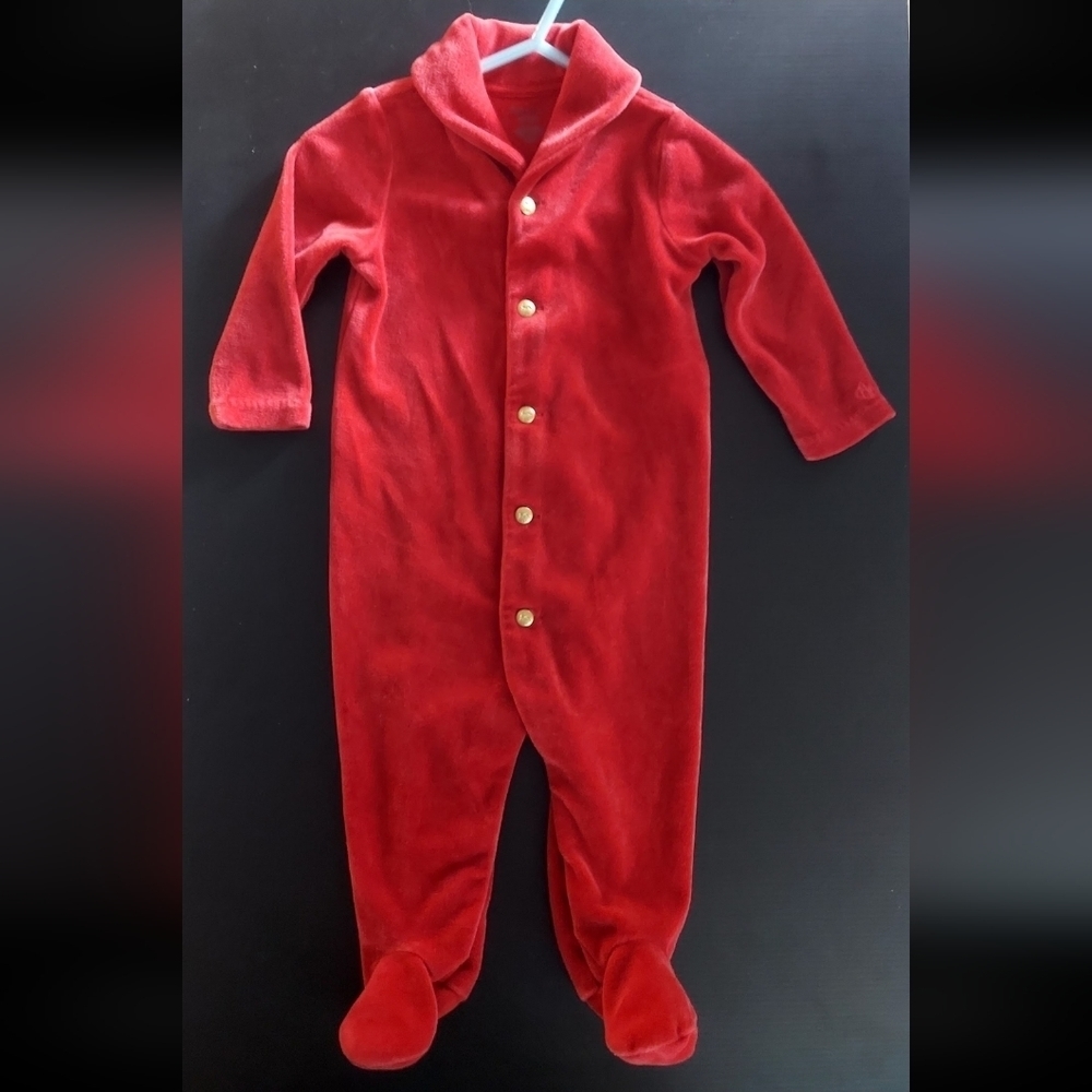 Ralph Lauren Valour Footie w/Reindeer buttons ~ 3-6 mo
